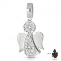 CIONDOLO ANGELO IN ORO GIALLO 18 KT CON ZIRCONI + COLLANA LACCIO IN OMAGGIO