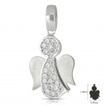 CIONDOLO ANGELO IN ORO GIALLO 18 KT CON ZIRCONI + COLLANA LACCIO IN OMAGGIO