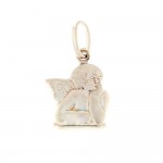 CIONDOLO ANGELO IN ORO GIALLO 18 KT CON ZIRCONI + COLLANA LACCIO IN OMAGGIO