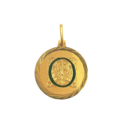 CIONDOLO PENDENTE LETTERA INIZIALE O IN ORO GIALLO 18 KT + COLLANA IN OMAGGIO