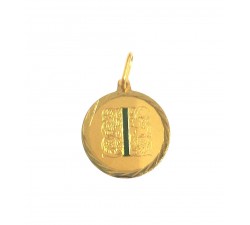 CIONDOLO MEDAGLIETTALETTERA INIZIALE I IN ORO GIALLO 18 KT + COLLANA IN OMAGGIO
