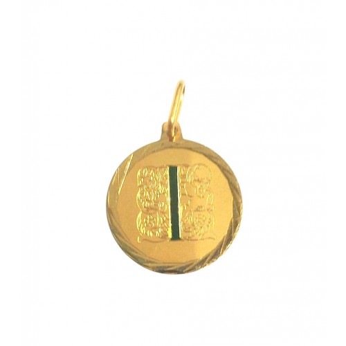 CIONDOLO MEDAGLIETTALETTERA INIZIALE I IN ORO GIALLO 18 KT + COLLANA IN OMAGGIO