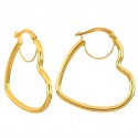 ORECCHINI CERCHI CUORE IN ORO GIALLO 18 KT