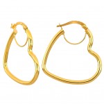 ORECCHINI CERCHI CUORE IN ORO GIALLO 18 KT