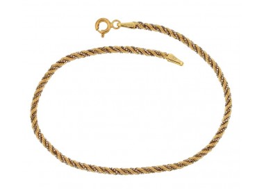 COLLANA SAN PIO IN ORO GIALLO E BIANCO 18 KT + COLLANA LACCIO IN OMAGGIO