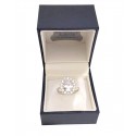 ANELLO KATE IN ORO BIANCO 18 KT CON ZIRCONE CELESTE ACQUAMARINA E BIANCHI