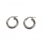 ORECCHINI CERCHI TUBOLARI IN ORO BIANCO 18 KT LUCIDO