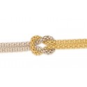 BRACCIALE NODO IN ORO GIALLO E BIANCO 18 KT