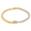 BRACCIALE NODO IN ORO GIALLO E BIANCO 18 KT