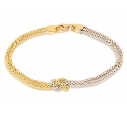 BRACCIALE NODO IN ORO GIALLO E BIANCO 18 KT