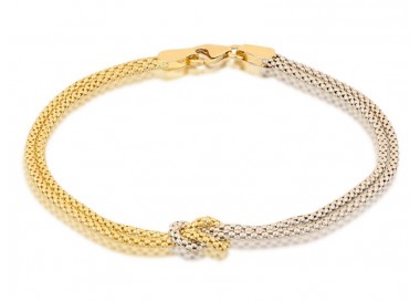 BRACCIALE NODO IN ORO GIALLO E BIANCO 18 KT