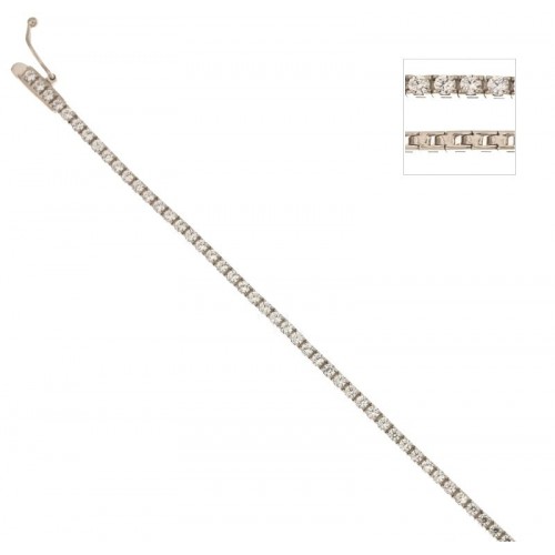 BRACCIALE TENNIS IN ORO BIANCO 18KT CON ZIRCONI BIANCHI