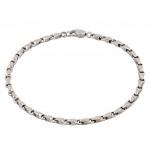 BRACCIALE UOMO CATENA TUBOLARE IN ORO BIANCO 18 KT