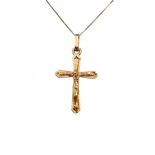 COLLANA IN ORO GIALLO 18KT CON CROCIFISSO