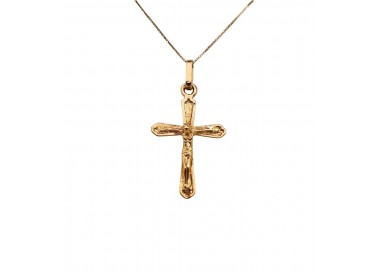 COLLANA IN ORO GIALLO 18KT CON CROCIFISSO