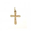 CIONDOLO CROCIFISSO IN ORO GIALLO 18KT + COLLANA LACCIO IN OMAGGIO