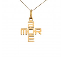 COLLANA DONNA CROCE AMORE IN ORO GIALLO 18 KT