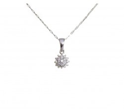COLLANA DONNA CON PUNTO LUCE IN ORO BIANCO 18 KT CON ZIRCONI TAGLIO BRILLANTE