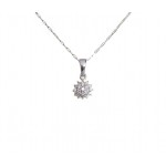 COLLANA DONNA CON PUNTO LUCE IN ORO BIANCO 18 KT CON ZIRCONI TAGLIO BRILLANTE