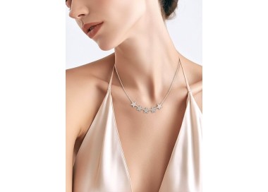 COLLANA DA DONNA CON STELLE IN ORO BIANCO 18 KT