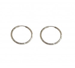 ORECCHINI CERCHI TUBOLARI IN ORO BIANCO 18 KT 