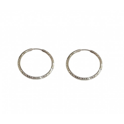 ORECCHINI CERCHI IN ORO BIANCO 18 KT LUCIDO