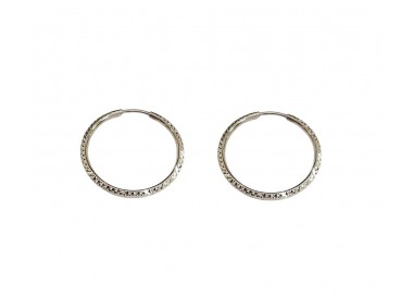 ORECCHINI CERCHI IN ORO BIANCO 18 KT LUCIDO