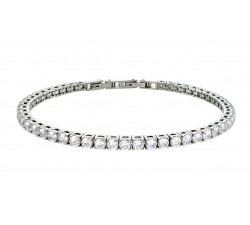 BRACCIALE TENNIS UNISEX IN ARGENTO RODIATO ORO BIANCO CON ZIRCONI