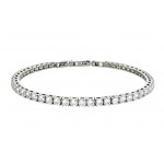 BRACCIALE TENNIS UNISEX IN ARGENTO RODIATO ORO BIANCO CON ZIRCONI