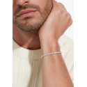 BRACCIALE TENNIS UOMO IN ACCIAIO ZIRCONI BIANCHI TAGLIO BRILLANTE