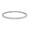 BRACCIALE TENNIS UOMO IN ACCIAIO ZIRCONI BIANCHI TAGLIO BRILLANTE
