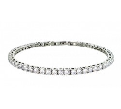 BRACCIALE TENNIS UNISEX IN ARGENTO RODIATO ORO BIANCO CON ZIRCONI