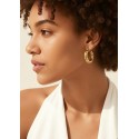 ORECCHINI CERCHI TORCHON IN ORO GIALLO E BIANCO 18 KT