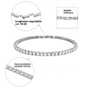 BRACCIALE TENNIS UNISEX IN ARGENTO RODIATO ORO BIANCO CON ZIRCONI