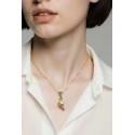 COLLANA DA DONNA IN ORO GIALLO 18 KT CON PERLA E ZIRCONI