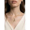 COLLANA DA DONNA PENDENTE IN ORO GIALLO E BIANCO 18 KT CON PERLA
