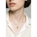 COLLANA CIONDOLO FIORE VERDE IN ORO GIALLO 18 KT