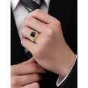 ANELLO DA UOMO A SCUDO CON ONICE IN ORO GIALLO 18 KT