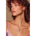 COLLANA CON FIORI MARGHERITE IN ORO GIALLO ROSA E BIANCO 18KT