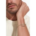 BRACCIALE UOMO CATENA IN ORO GIALLO18 KT CON RIPORTINI ORO BIANCO 18 KT