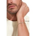 BRACCIALE UOMO CATENA RIPORTINI IN ORO GIALLO E BIACNO 18 KT