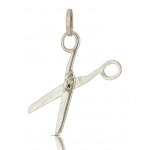 CIONDOLO FORBICI IN ORO BIANCO 18 KT + COLLANA LACCIO OMAGGIO