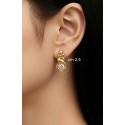 ORECCHINI PENDENTI IN ORO GIALLO 18 KT CON ZIRCONI BIANCHI TAGLIO BRILLANTE