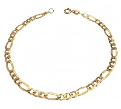 BRACCIALE UOMO CATENA 3 PIU 1 IN ORO GIALLO 18 KT