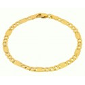 BRACCIALE UOMO CATENA 3 PIU 1 IN ORO GIALLO 18 KT PUNTINATO