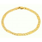 BRACCIALE UOMO CATENA 3 PIU 1 IN ORO GIALLO 18 KT PUNTINATO