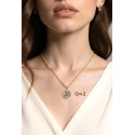 COLLANA CIONDOLO SAN PIO IN ORO GIALLO E BIANCO 18 KT 