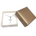 CIONDOLO CROCE IN ORO BIANCO 18 KT E ZIRCONI +COLLANA LACCIO OMAGGIO