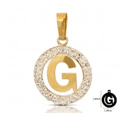 CIONDOLO LETTERA G CORSIVO IN ORO GIALLO 18 KT + COLLANA LACCIO IN OMAGGIO