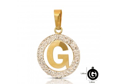CIONDOLO LETTERA G CORSIVO IN ORO GIALLO 18 KT + COLLANA LACCIO IN OMAGGIO